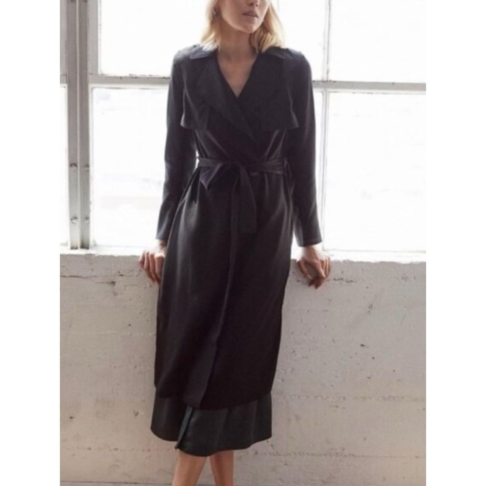 VETTA The Convertible Black Trench Coat Sleeveless Size Medium